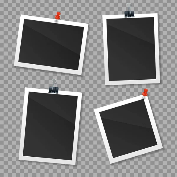 Realistisch Gedetailleerde 3D Fotolijst Set. Vector — Stockvector