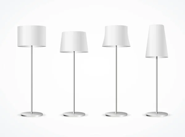 Refleic Detailed 3d White Blank Floor Lamp Set. Вектор — стоковый вектор