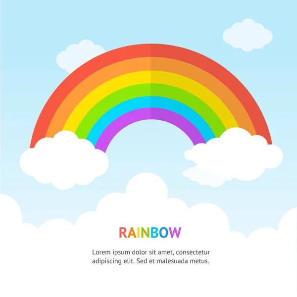 Caricatura Color Rainbow Concept Banner Card. Vector — Archivo Imágenes Vectoriales