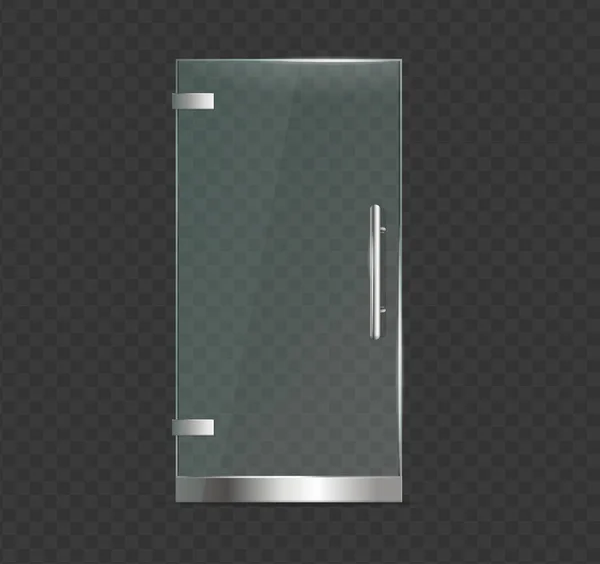 Porta de vidro detalhada 3d realista em um fundo transparente. Vetor — Vetor de Stock
