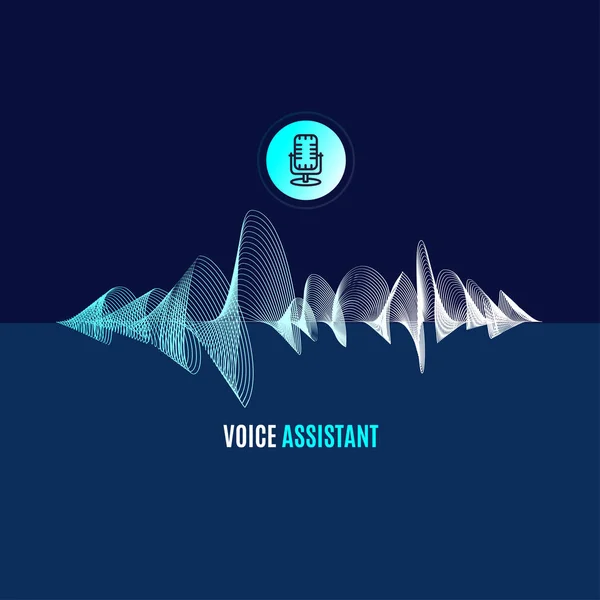 Assistente de voz que Thin Line Sound Wave. Vetor — Vetor de Stock