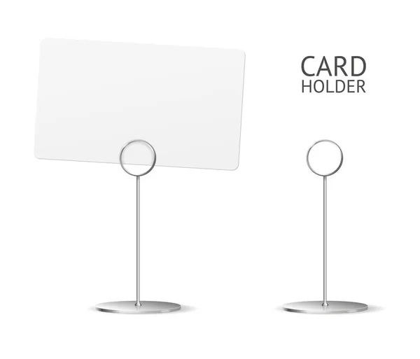 Realista Detallado 3D Metallic Card Holder Set. Vector — Vector de stock