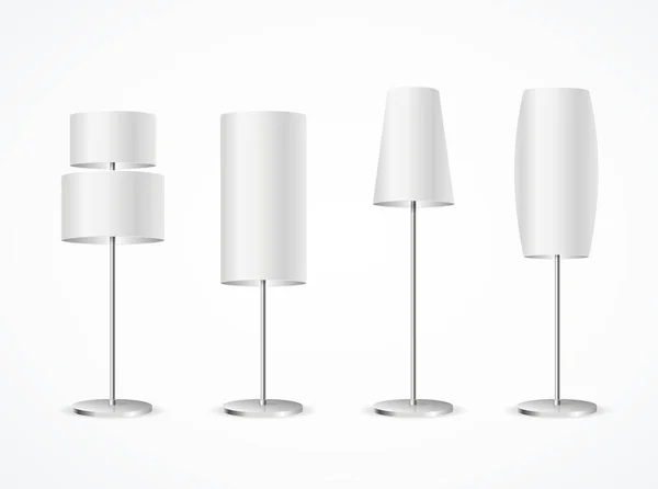 Refleic Detailed 3d White Blank Floor Lamp Set. Вектор — стоковый вектор