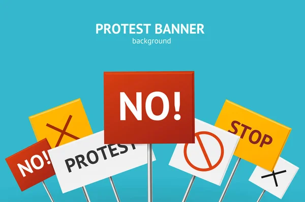 Realistic 3d Detailed Protest Concept Banner Card Background. Vector — ストックベクタ