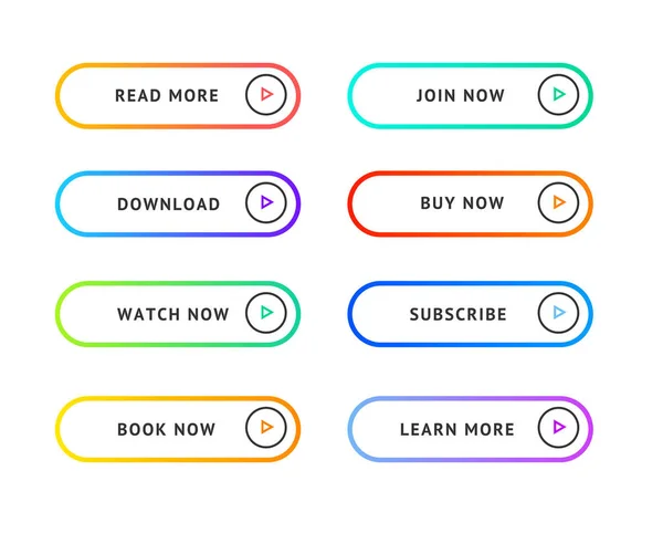 Color Thin Line Button Template Set. Vector — Stockvektor