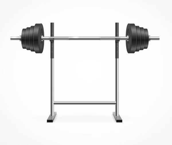 Realistic Detailed 3d Dumbbell on Rack. Vector — Stok Vektör