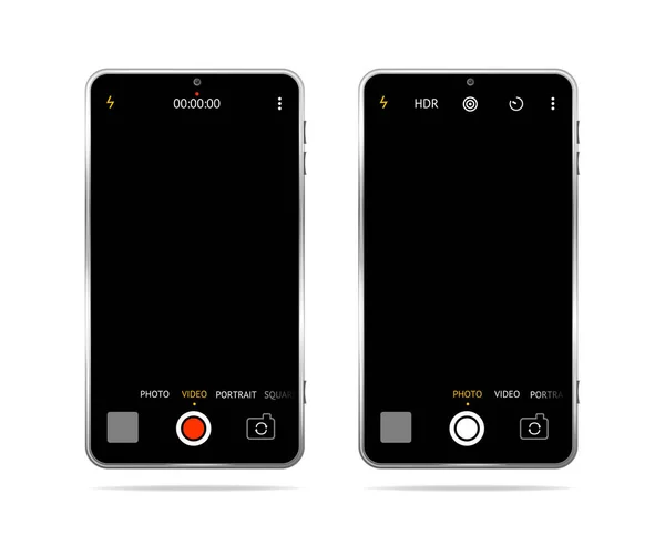 Realistic Detailed 3d Smartphone with Camera Application. Vector — ストックベクタ