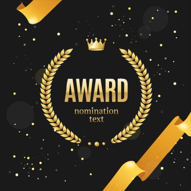 Realistic Detailed 3d Laurel Wreath with Crown Award Emblem Concept Ad Poster Card. Vector