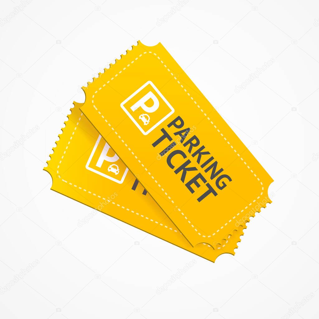 Realistic 3d Detailed Parking Tickets Set. Vector