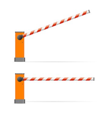 Gerçekçi Detaylı 3d bariyer kapısı seti. Vektör