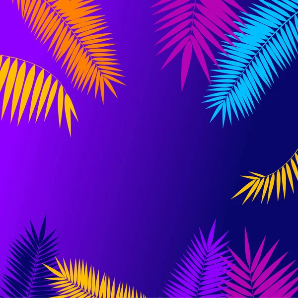 Summer Background Card with Palm Branch Leaf. Vector