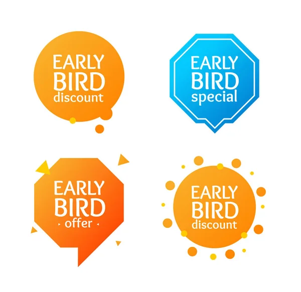 Realistic Detailed 3d Early Bird Label Set. Vector — Stock Vector