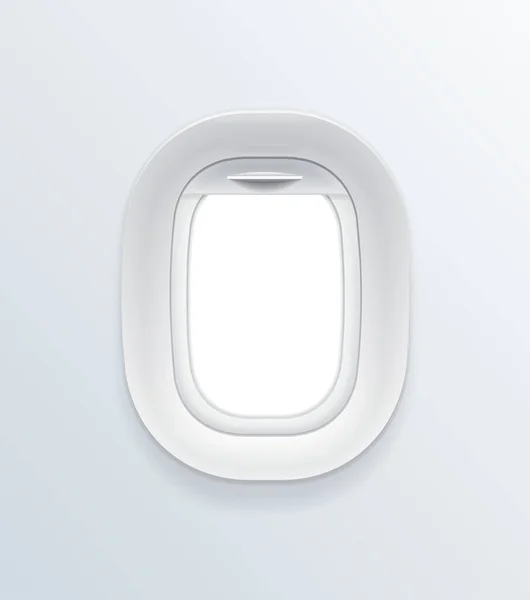 Realistisch Gedetailleerde 3D Blanco Vliegtuig Window Template Mockup. Vector — Stockvector
