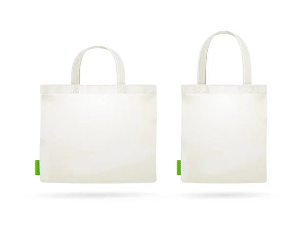 Realistické podrobné 3d Tote Bag Set. Vektor — Stockový vektor