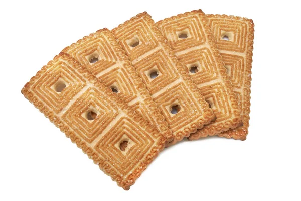 Kilka Prostokątnych Ciasteczek Chipowych Izolowanych Białym Tle — Zdjęcie stockowe