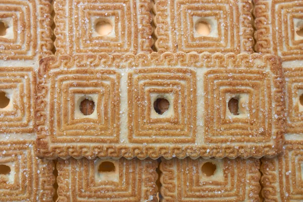 Γλυκά Μπισκότα Κόκκους Ζάχαρης Μακρό Πλάνο Ορθογώνιο Σχήμα — Φωτογραφία Αρχείου