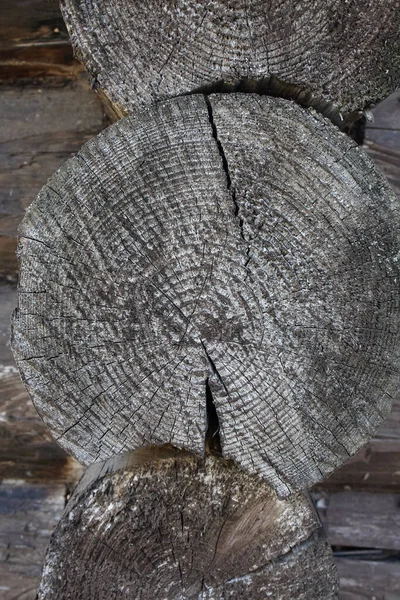 Dřevěné Zdivo Roh Srubu Klád Detailní Záběr Roh Starého Roubeného — Stock fotografie