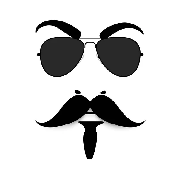 Γυαλιά, μουστάκι, vektor — Διανυσματικό Αρχείο