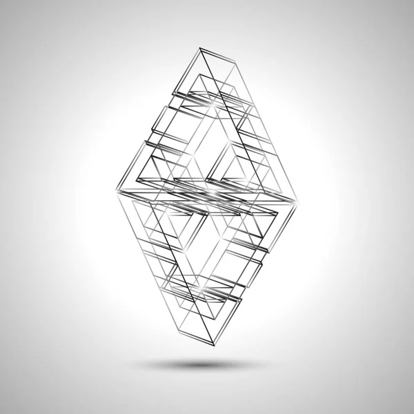 Abstraktion chaotischer Dreiecke, Objekte, geometrischer — Stockvektor