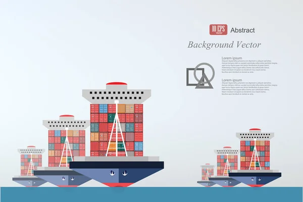 Contenedores barco, contenedor, océano — Vector de stock