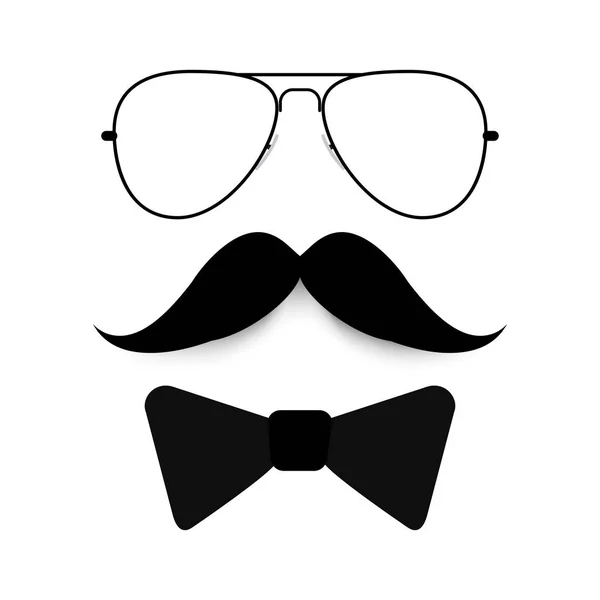 Brille, Schnurrbart, Vektor — Stockvektor