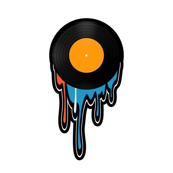 Vinilo, gotas de pintura, desagües, fondo — Vector de stock