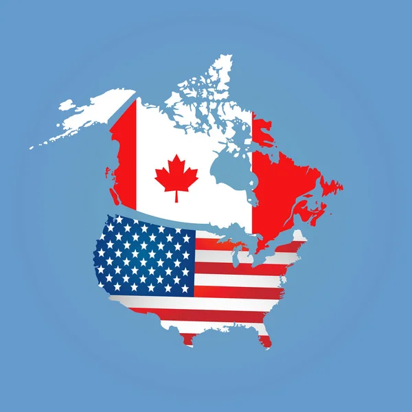 Canadá, USA Canadá, USA Canadá, USA — Vector de stock