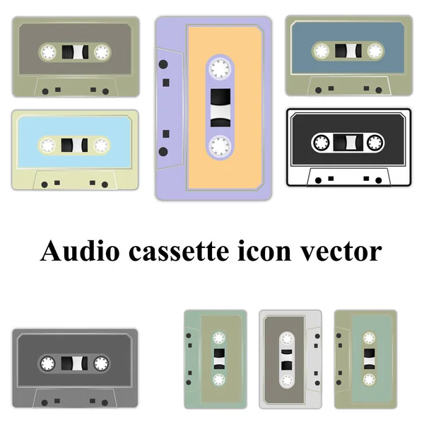 Fond de cassettes. Illustration vectorielle noir et blanc cassettes compactes. Graphiques Web, bannières, publicités, autocollants, étiquettes, modèles d'entreprise, t-shirt. Isolé sur fond blanc . — Image vectorielle