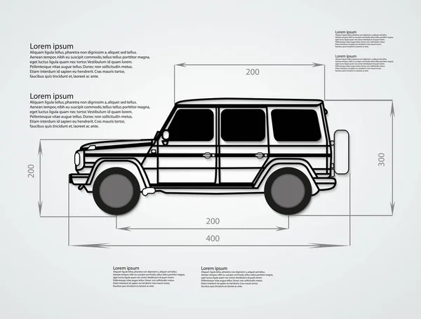 SUV pictogram vector illustratie vervoer — Stockvector