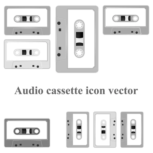 Fond de cassettes. Illustration vectorielle noir et blanc cassettes compactes. Graphiques Web, bannières, publicités, autocollants, étiquettes, modèles d'entreprise, t-shirt. Isolé sur fond blanc . — Image vectorielle