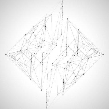 Moleküllerin soyut arkaplanları açık gri çizgiler