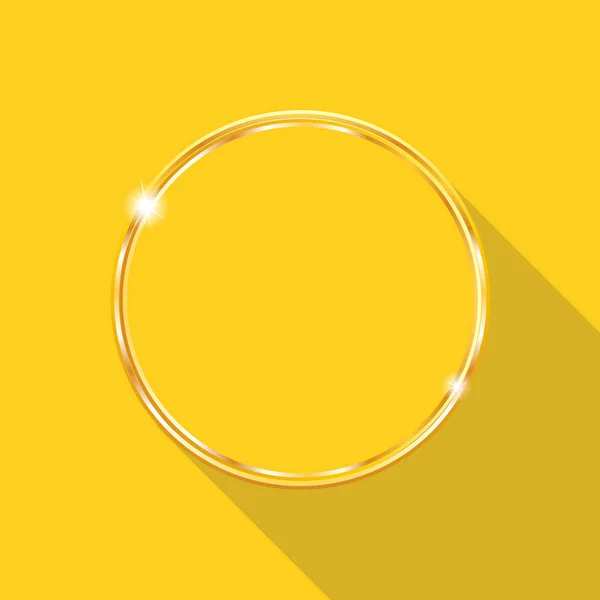 Zlatý prsten na žlutém podkladu, izolovaný objekt — Stockový vektor