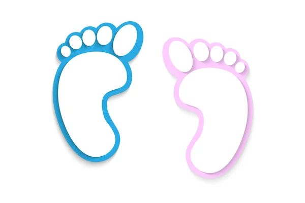 Feet, prints foots on a white background — Stock Vector