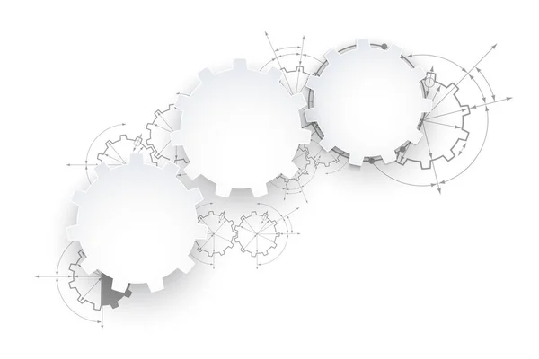 Engranajes en combate. Diseño de ingeniería abstracto fondo industrial con ruedas dentadas . — Archivo Imágenes Vectoriales