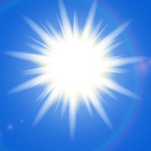 Sun with lens flare, vector background — Stock Vector