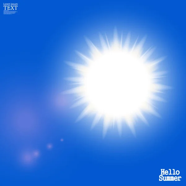 Sun with lens flare, vector background — Stock Vector