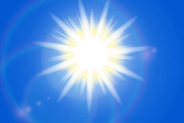 Sole con bagliore della lente, sfondo vettoriale — Vettoriale Stock