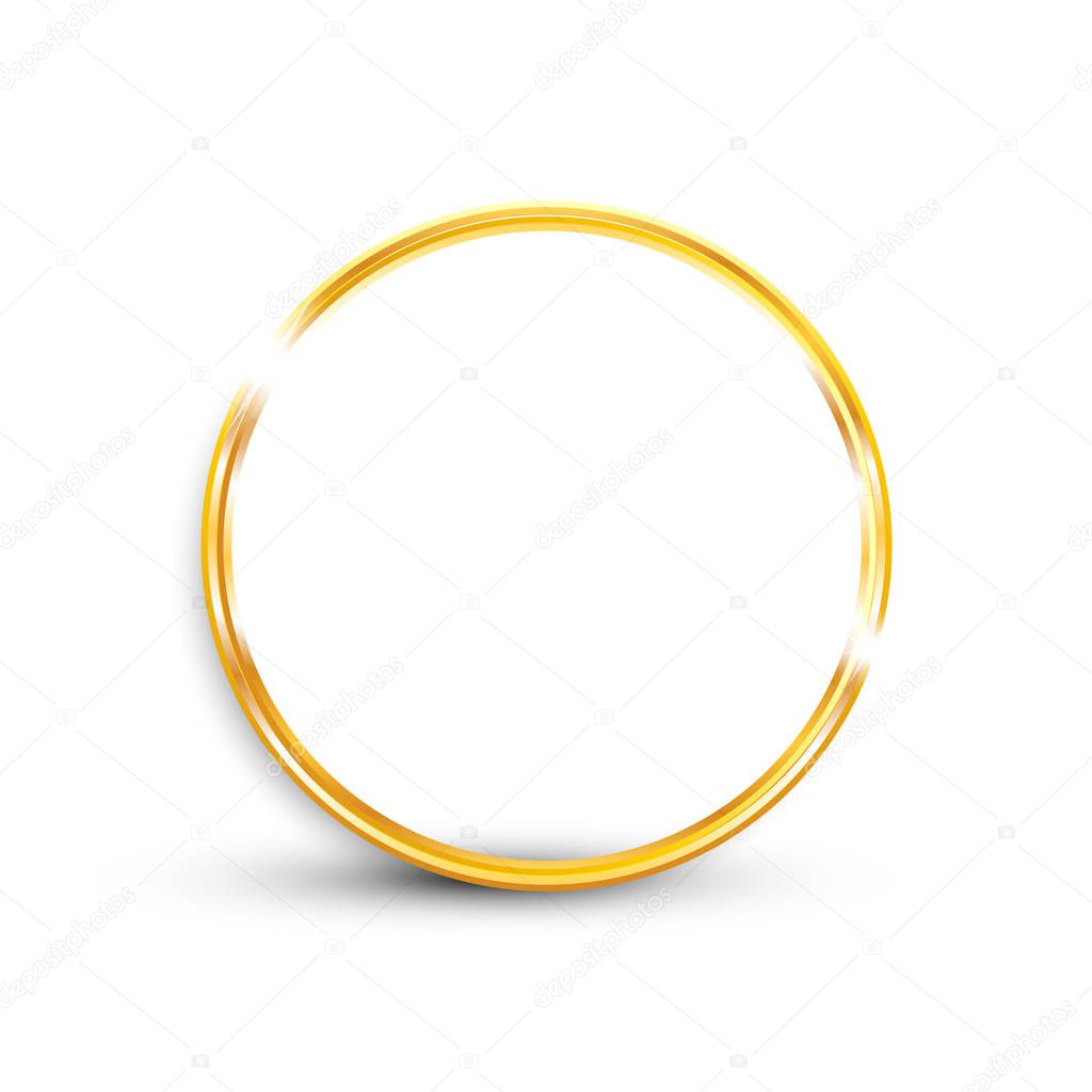 gold ring on white background, isolated object