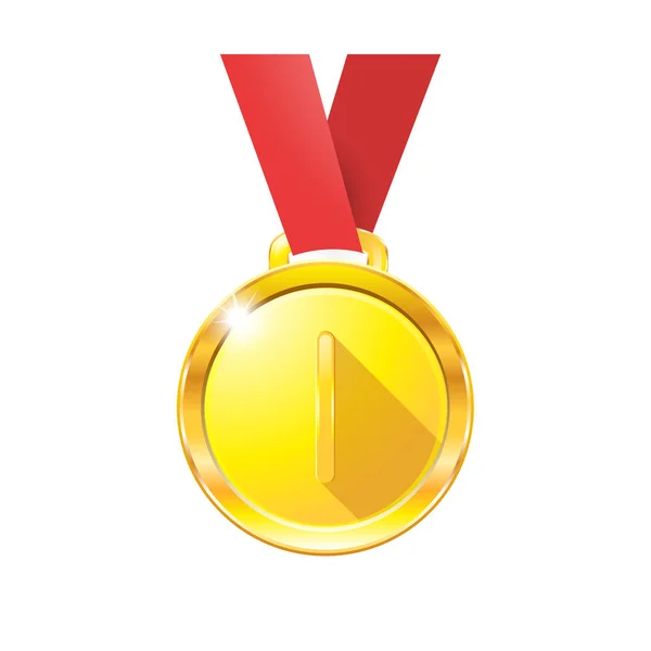 Medaille op een rood lint geïsoleerd op witte achtergrond — Stockvector