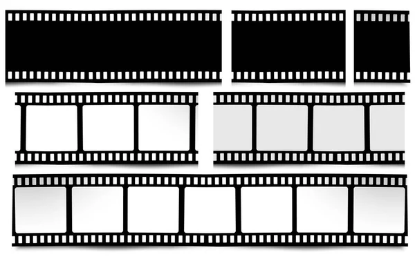 Film, Film, fotoğraf, beyaz siyah ve beyaz renklerde film şeridinde — Stok Vektör