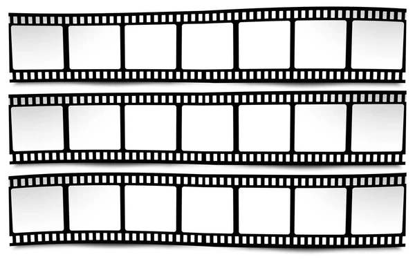 Film, Film, Foto, Filmstreifen auf Weiß in schwarz-weißen Farben — Stockvektor