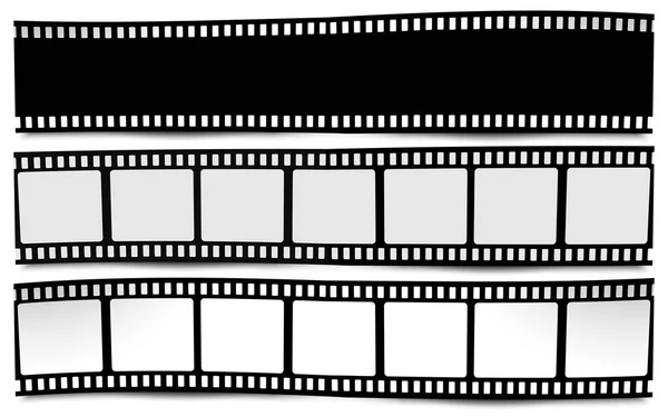 Film, movie, photo, filmstrip on white in black and white colors — Stock Vector