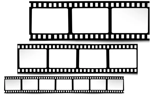 Película, película, foto, tira de película en blanco y negro colores — Vector de stock