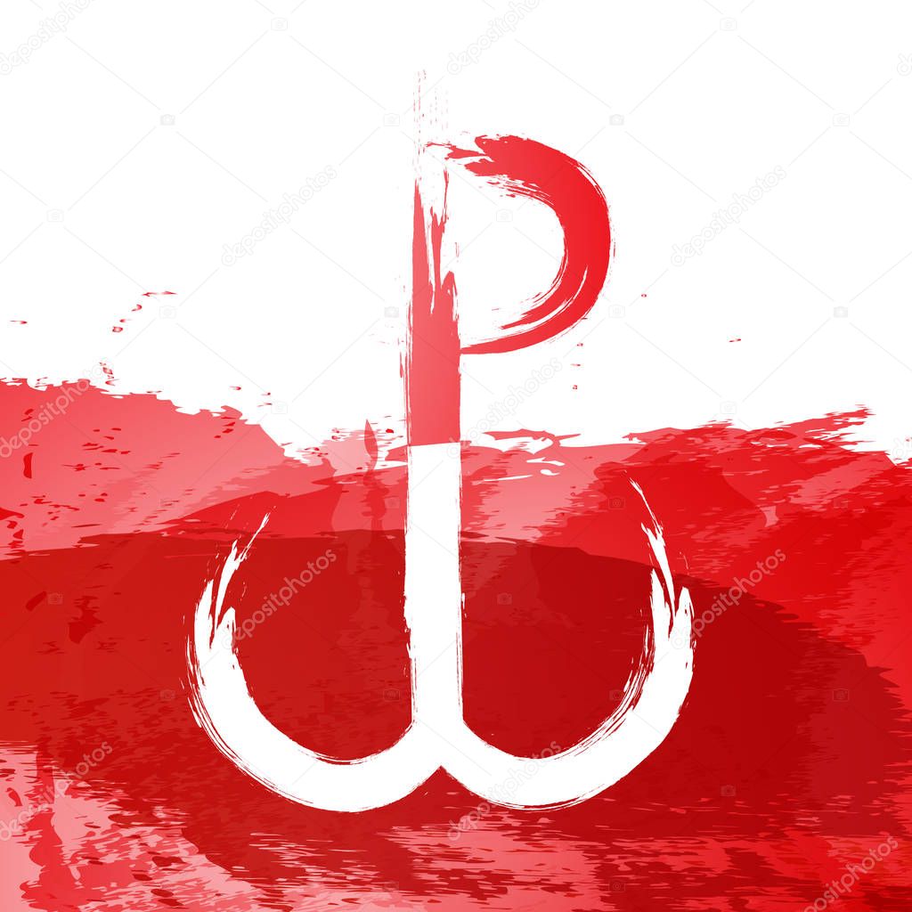 The Warsaw Uprising on white red backgrounds object abstract
