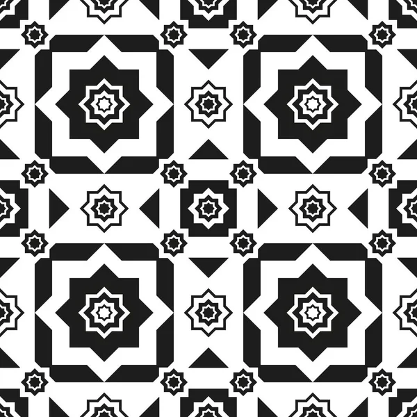 Na bílém pozadí abstraktní vzor bezešvé černé a bílé osmiúhelník — Stockový vektor
