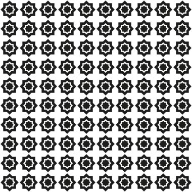 Bir sekizgen seamless modeli siyah beyaz soyutlama beyaz arka plan üzerinde