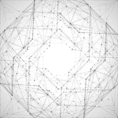 Moleküllerin soyut arkaplanları açık gri çizgiler