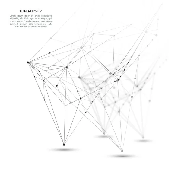 Padrão geométrico caótico abstrato. Triângulos cinza e branco abstração sobre fundo branco circulando caoticamente em um círculo — Vetor de Stock