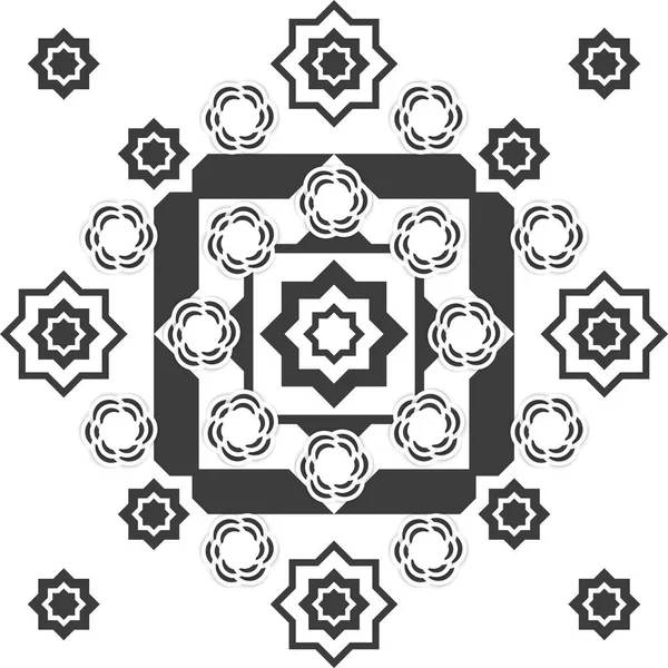 Patrón geométrico caótico abstracto. Triángulos gris y blanco abstracción sobre fondo blanco dando vueltas caóticamente en un círculo — Vector de stock