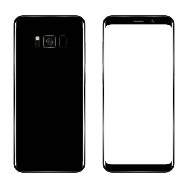 Akıllı telefon. Boş ekran arka plan üzerinde izole ile gerçekçi cep telefonu akıllı telefon. Vektör çizim yazdırma ve web öğesi için.